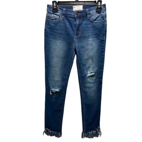 Free People Womens Great Heights Frayed Hem Skinny Jeans Size 26 - Picture 2 of 7